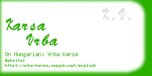 karsa vrba business card
